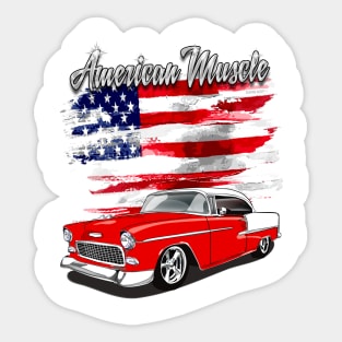 1955 Gypsy Red Chevy Bel Air American Muscle Print Sticker